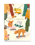 Skateboarding Dogs, “Happy Birthday” Card