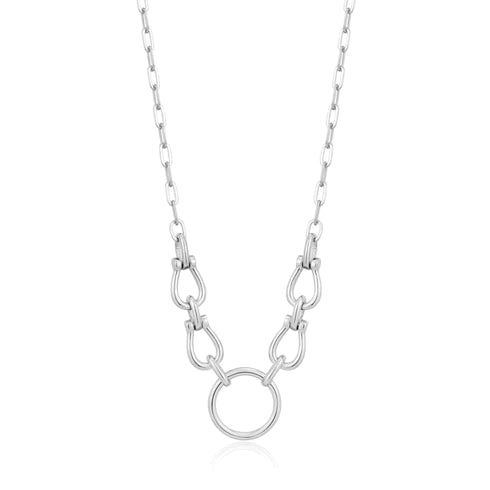 Horseshoe Link Silver Necklace