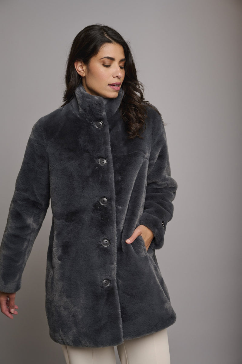 Faux fur pea outlet coat