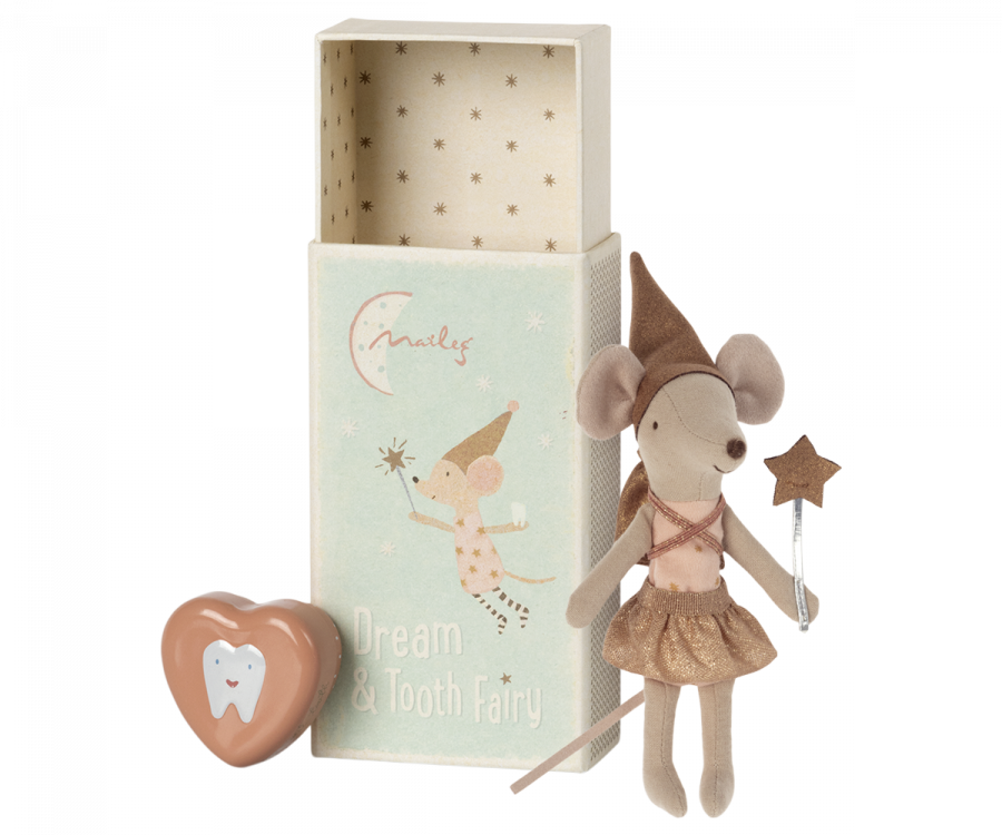 Tooth Fairy Mouse in Matchbox, Rose