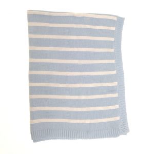 Blue and White Stripes Baby Blanket