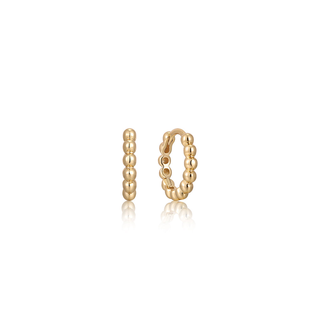 Orb Huggie Hoop Earrings in Gold