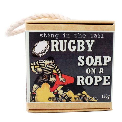 Traditional Sports - Rugby Ball Soap on a Rope