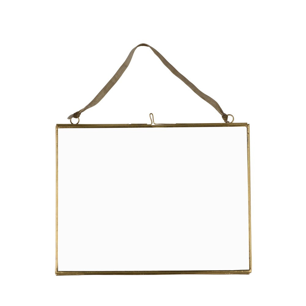 Medium Hanging Brass Photo/ Picture Frame - Landscape Style