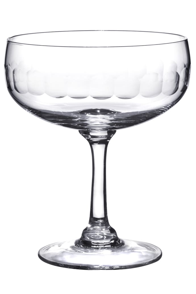 Crystal Champagne Saucers with Ovals Design – The Vintage List