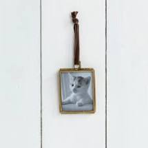 Extra Small Double Sided Hanging Brass Photo/ Picture Frame