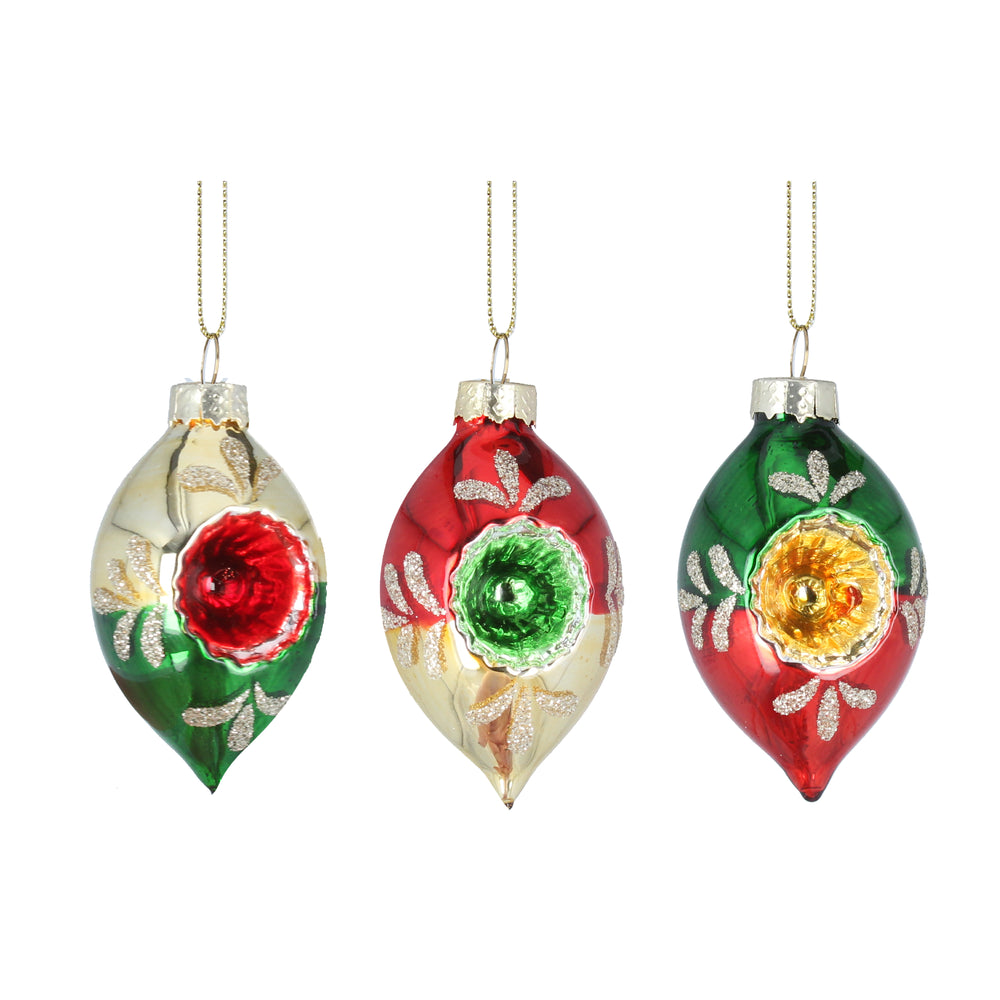 Vintage Dimpled Ogee Glass Decoration