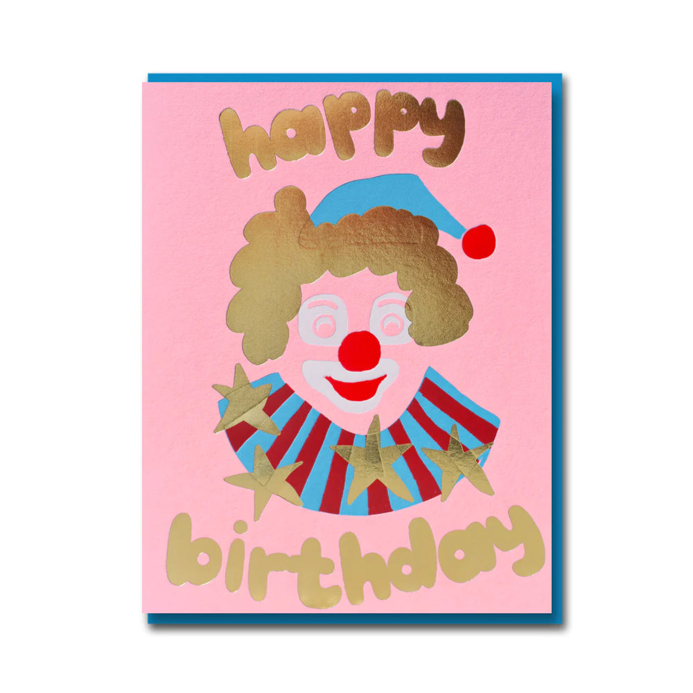 Joyful Clown Happy Birthday Card