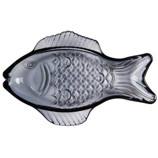 Glass Fish Dish - Blue, Large