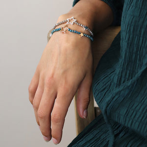 Dusky Blue Bead Star Bracelet