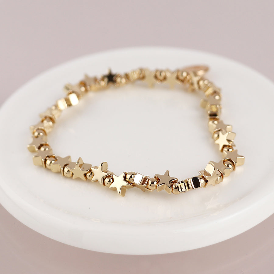 Gold Stars Beaded Bracelet