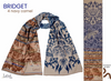 Letol Hand-Loomed Organic Cotton Scarf - Bridget Navy Camel