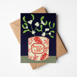 Mistletoe in a Peace Cup Card