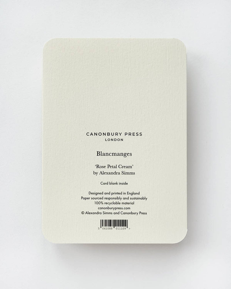 Rose Petal Cream Blancmange Greeting Card