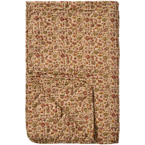 Quilt -  Brown With Red, Orange and Grey Flower Vines