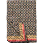 Quilt -  Dark Blue With Light Pink and Natural Coloured Pattern