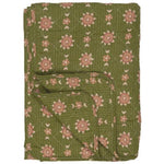 Quilt - Green With Orange Flowers