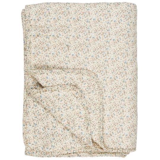 Quilt - Natural With Light Pink and Blue Flowers