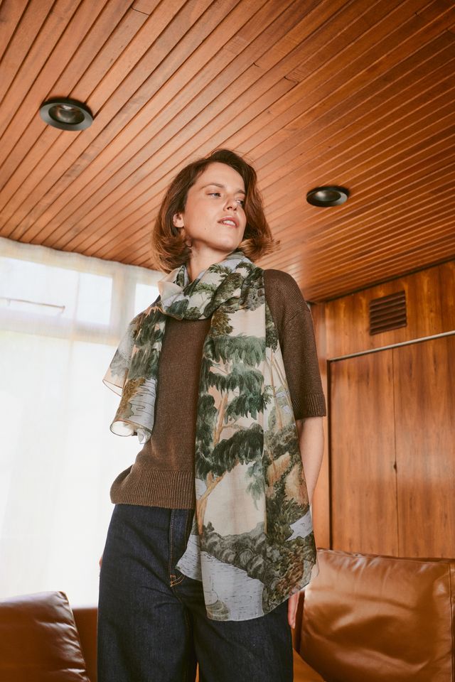 Rivers and Trees Scarf - Natural