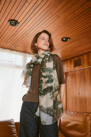 Rivers and Trees Scarf - Natural