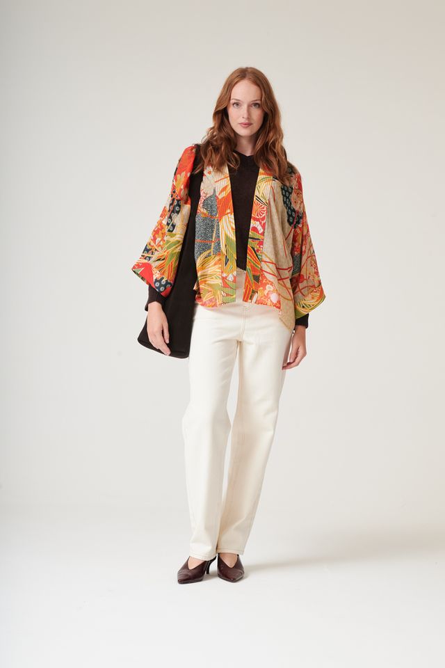 Fans Kimono in Scarlet