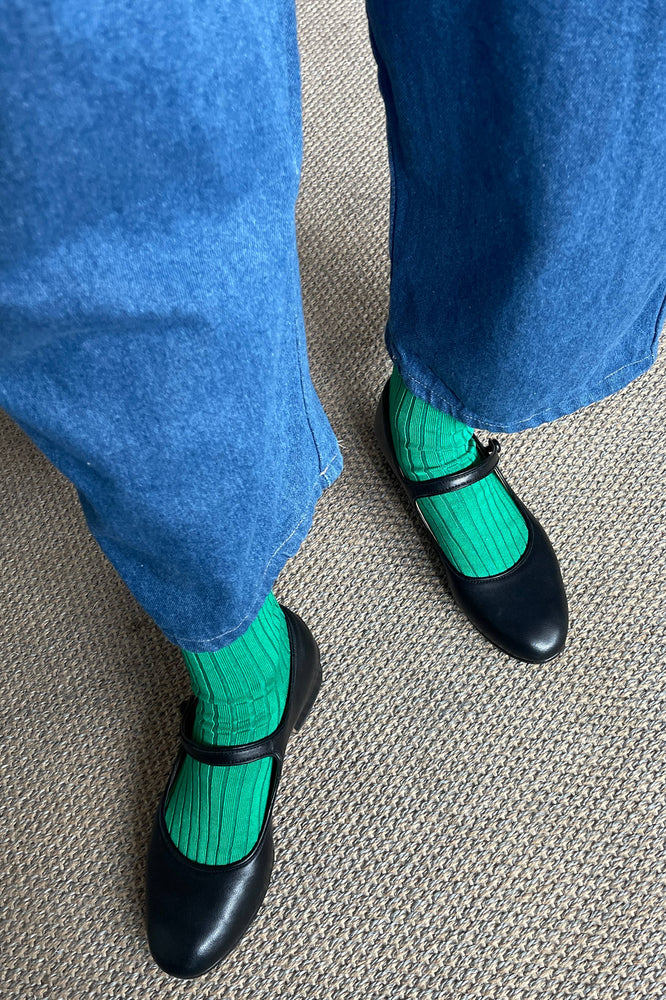 Her Socks - Mercerized Combed Cotton Rib: Coffee