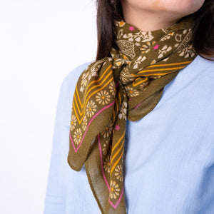 Women's 100% Wool Scarf Constance - Khaki