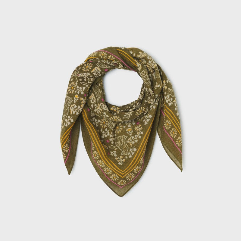 Women's 100% Wool Scarf Constance - Khaki