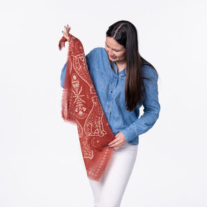 Women's 100% Wool Scarf Sasha - Terracotta