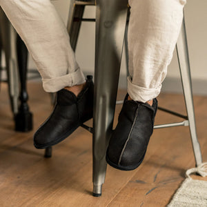 Anton Sheepskin Slipper - Matt Black