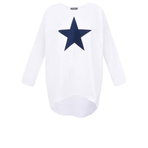 Robyn Top - White With Navy Star