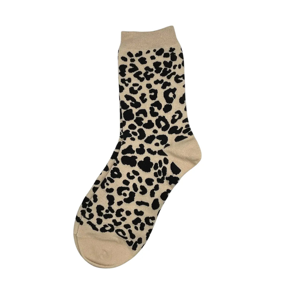 Leopard Socks in Cream