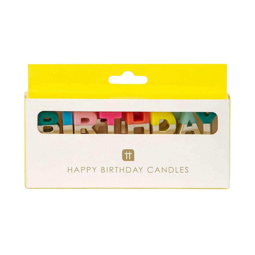 Rainbow 'Happy Birthday' Letter Candles