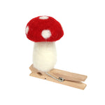 Felted Wool Mix Toadstool On a Peg Decoration