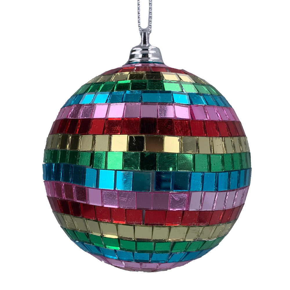 Multi Coloured Mirror Ball Decoration