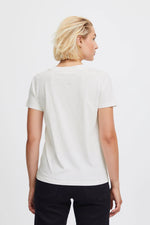 Kamille Short Sleeved T-Shirt - White With Red Trim