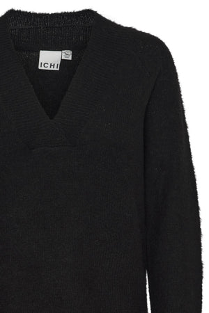 KAMARA  V Neck Pullover - Black