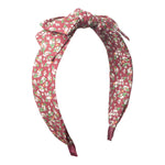 Floral Edie Bow Alice Band - Burgundy