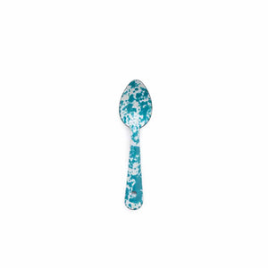 Enamel Splatter Small Spoon - Turquoise and White