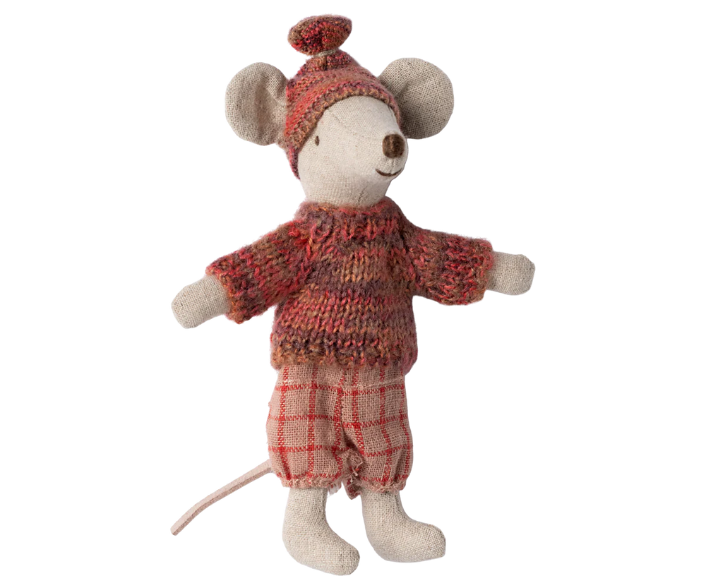 Winter Mouse With Ski Set, Big Sister - Rose