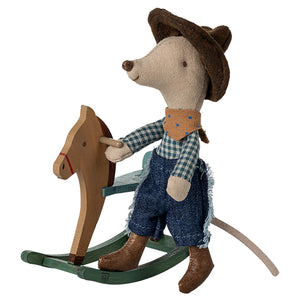 Cowboy Mouse on Rocking Horse - Little Brother