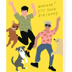 Jumping Dogs Birthday Card