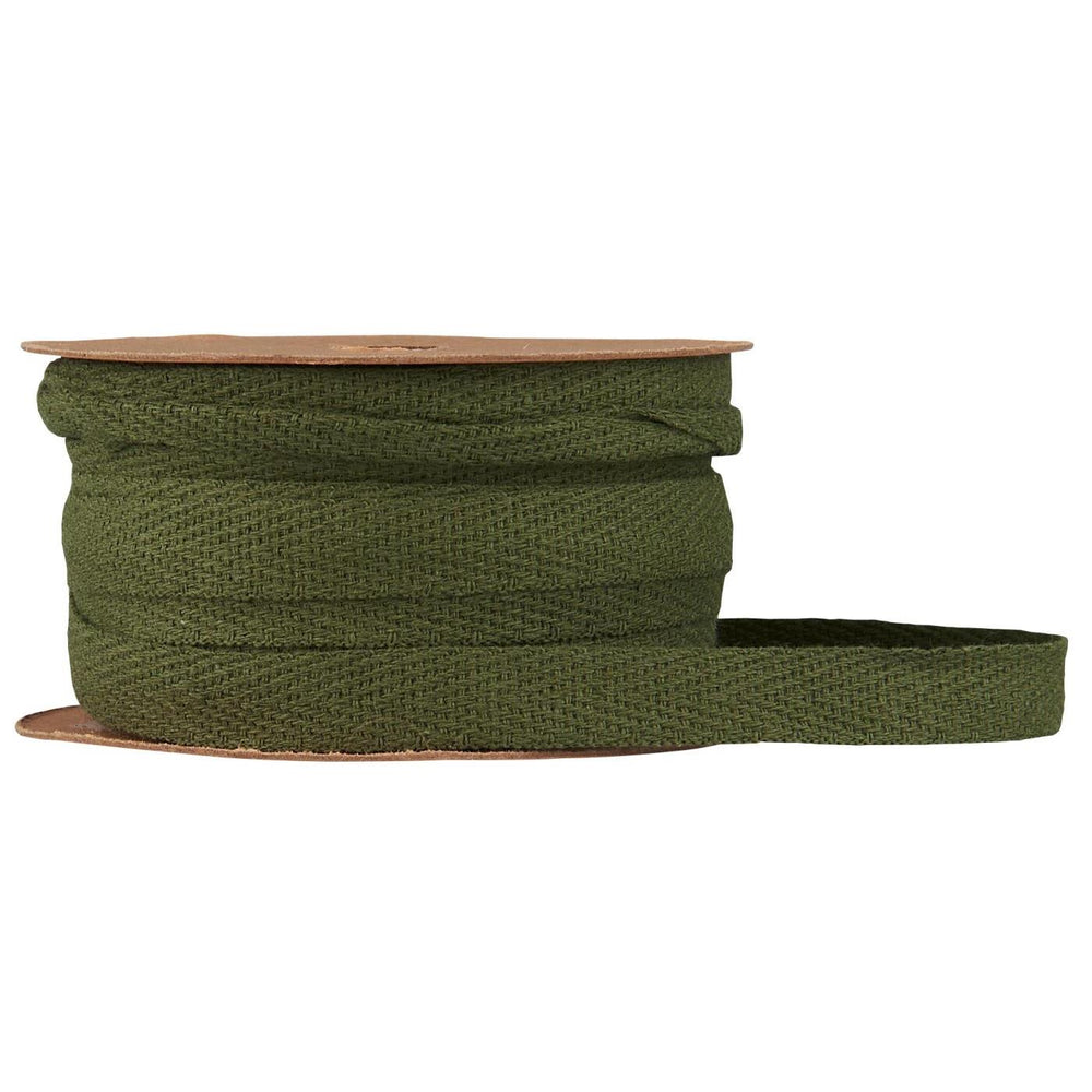 Cotton Ribbon on a Spool - Moss Green (5m)