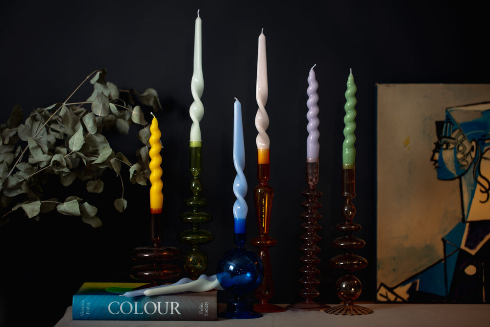 Yellow Spiral Candle - 18cm