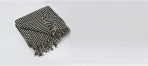 Khaki Woven Stab Stitch Cotton Throw