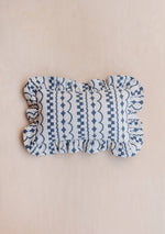 Cotton Cushion Cover in Navy Ruffle, With Pad