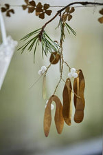 Gold Mistletoe for Hanging With White Beads