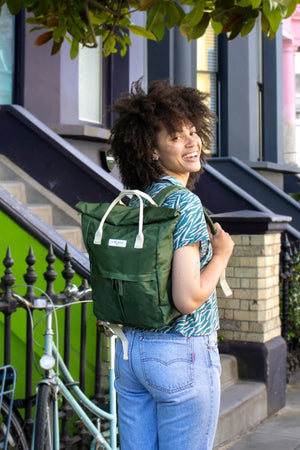 Khaki Green Backpack Bag - Eco - Medium