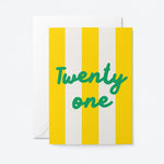 Age 21 Birthday Greetings Card