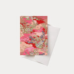 Greetings Card - Red/ Mint Floral